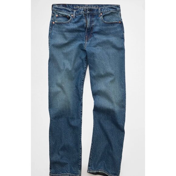AMERICAN EAGLE Dark Wash Blue EasyFlex, Loose Straight Leg Men's Jean 29 x 32 - Picture 3 of 9